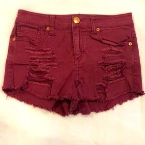 Almost Famous Burgundy shorts size 3 (fits like a 1)